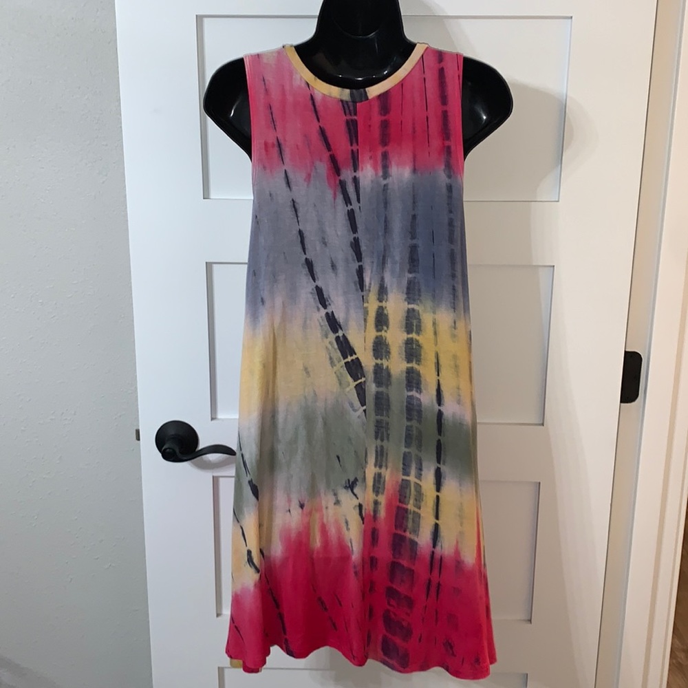 Bohemian Tie-Dye Style Flowy Summer Dress Small - Picture 5 of 16